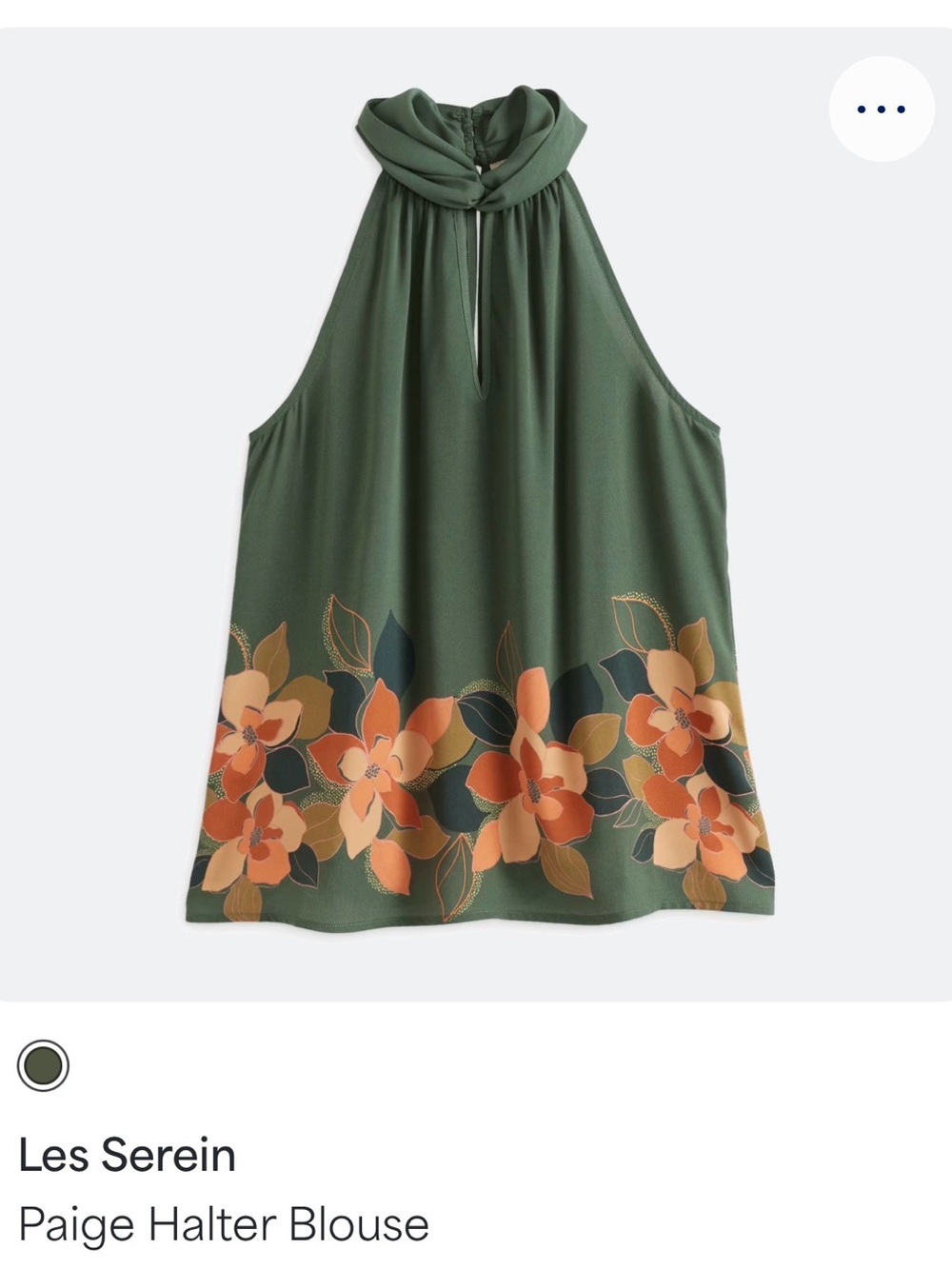 Paige Halter Blouse - Olive Floral